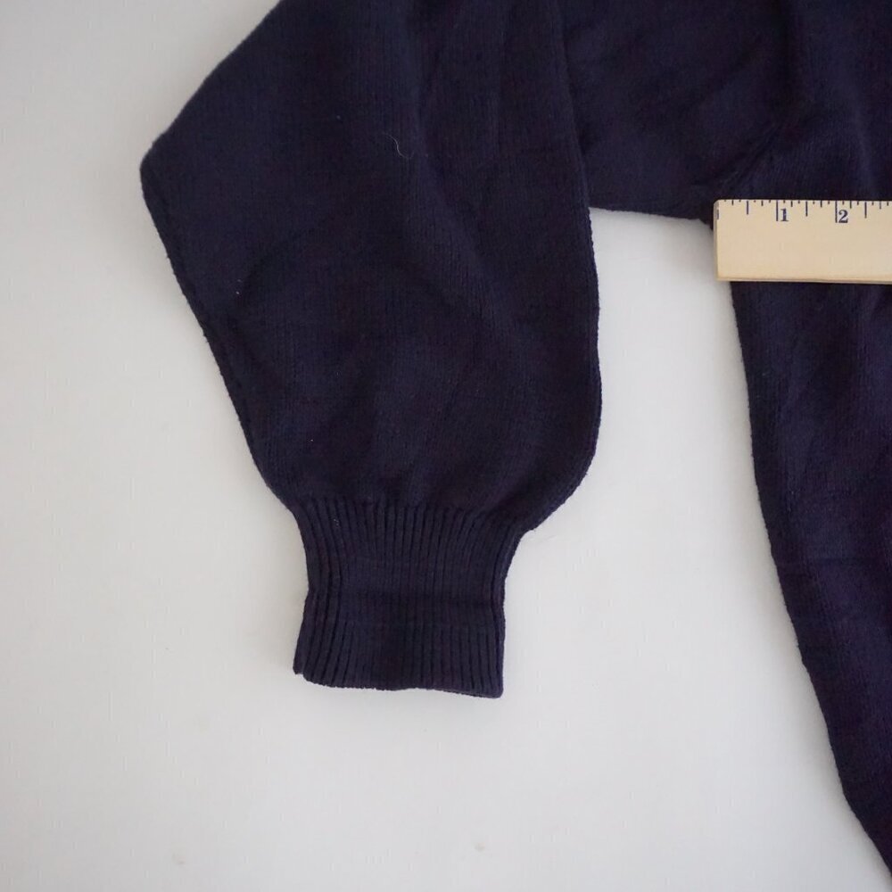Commodity Exchange Navy Cotton Embroidered Golfers Sweater Preppy Collegiate L - Picture 9 of 10